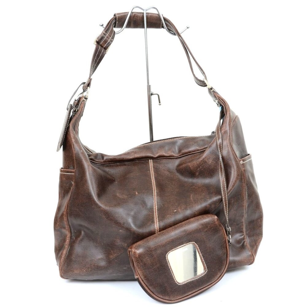 Nine West Brown Vegan Leather Travel Carry-on Satchel Purse Handbag Vacation